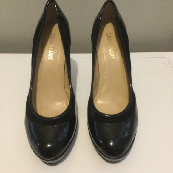 Colin Stuart patent black leather and suede pump - Picture 2 of 6